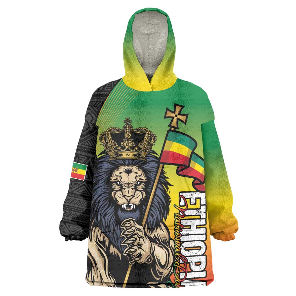 Personalized Ethiopia Wearable Blanket Hoodie Happy National Day