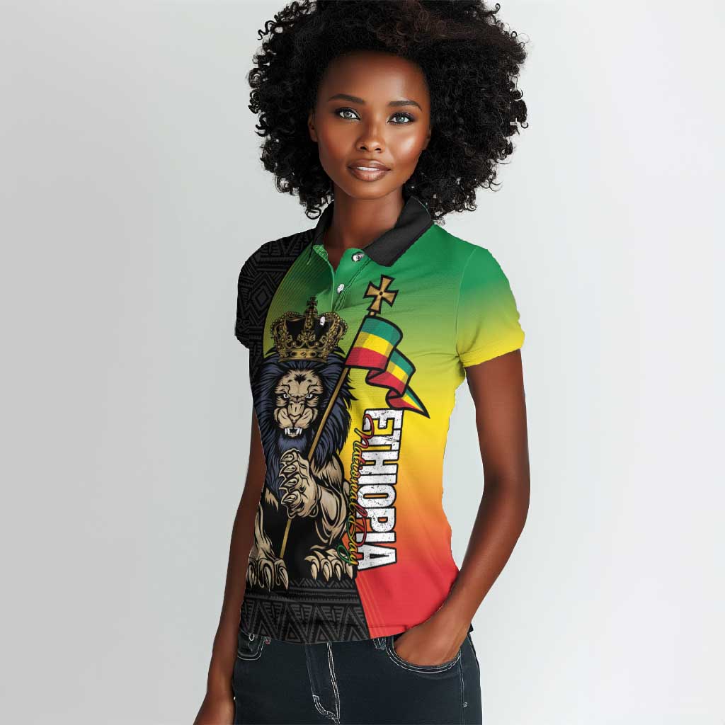 Personalized Ethiopia Women Polo Shirt Happy National Day