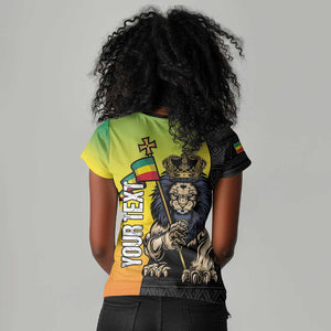 Personalized Ethiopia Women V-Neck T-Shirt Happy National Day