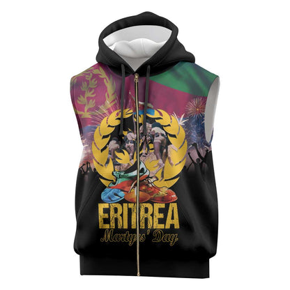 Personalized Eritrea Martyrs Day Sleeveless Zip Hoodie Never Forgot June 20 - African Pride