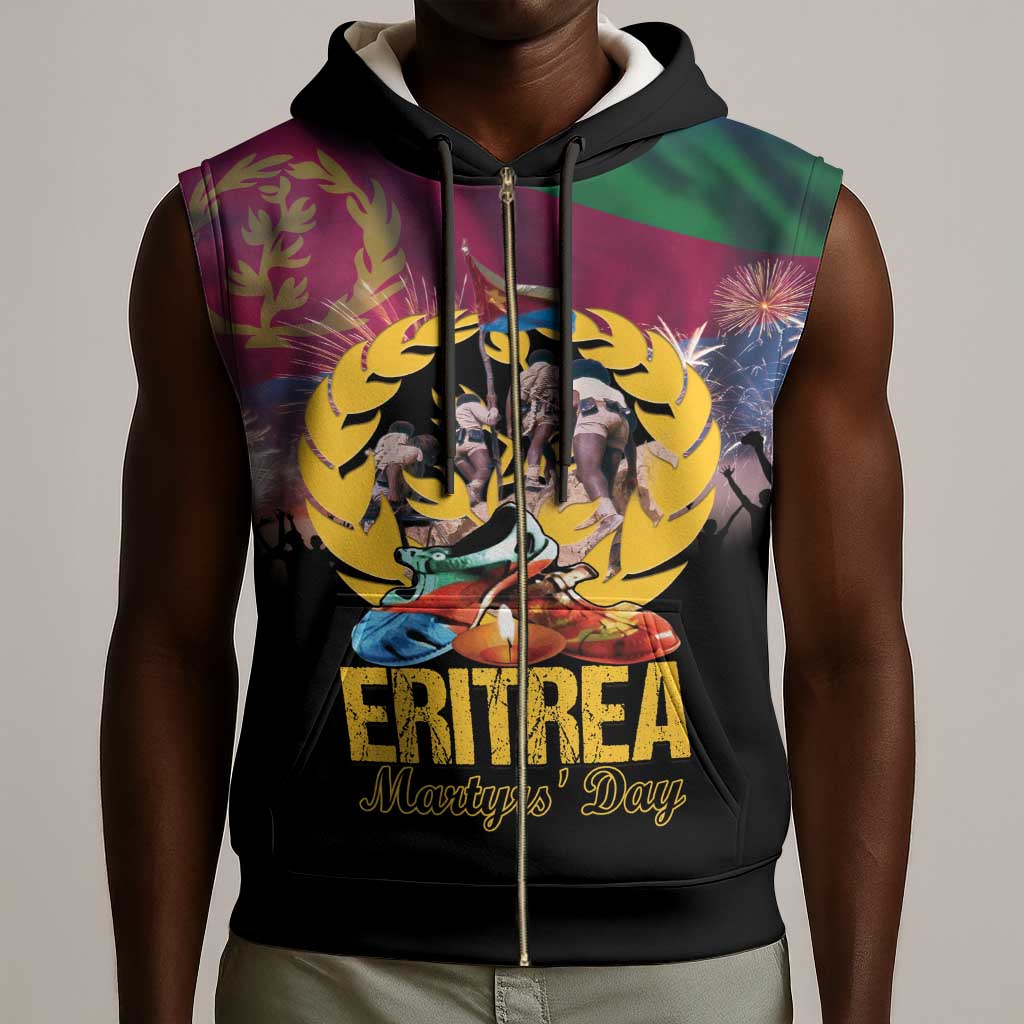 Personalized Eritrea Martyrs Day Sleeveless Zip Hoodie Never Forgot June 20 - African Pride