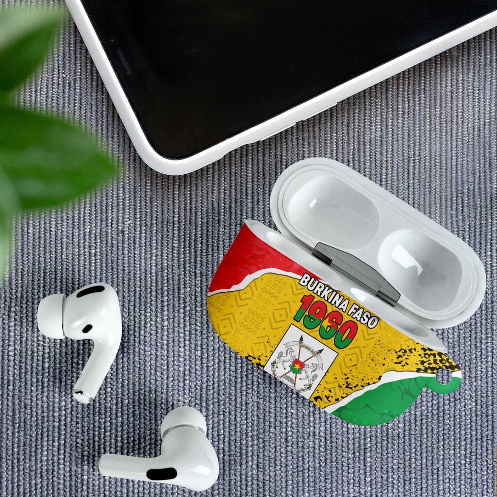 Burkina Faso Independence Day AirPods Case Coat Of Arms - Grunge Style