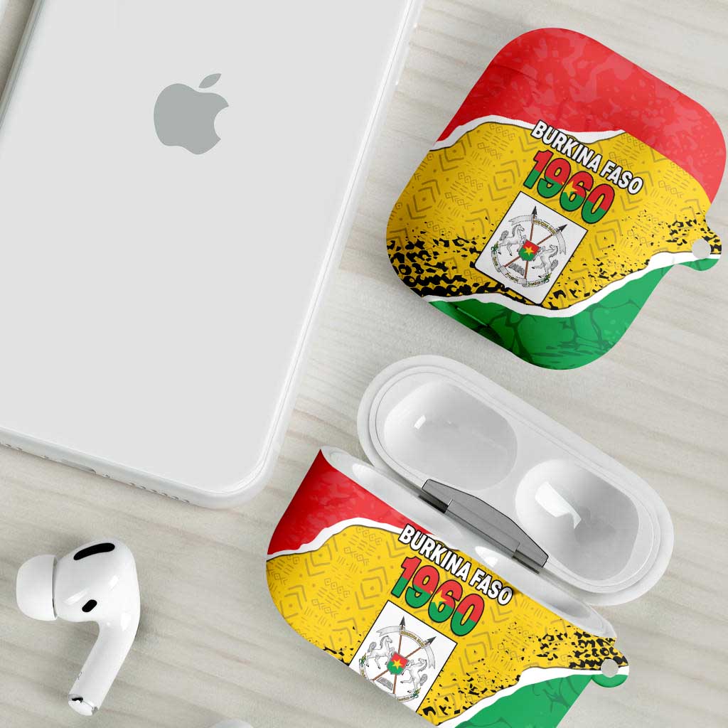 Burkina Faso Independence Day AirPods Case Coat Of Arms - Grunge Style