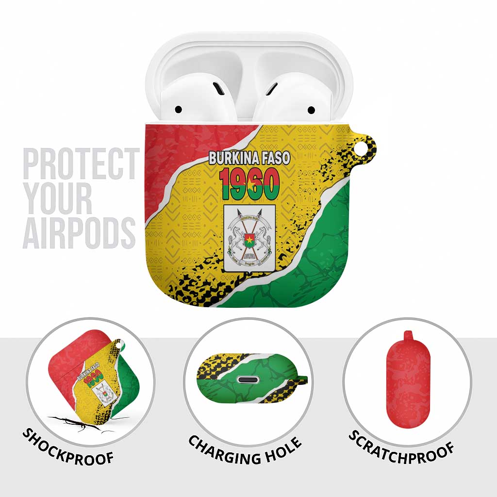 Burkina Faso Independence Day AirPods Case Coat Of Arms - Grunge Style