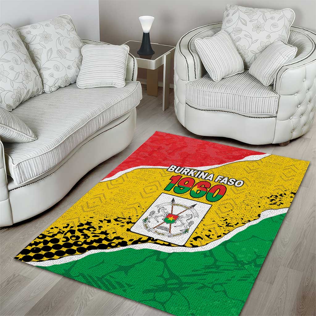 Happy Burkina Faso Area Rug Independence Day - Bogolan Pattern - African Pride
