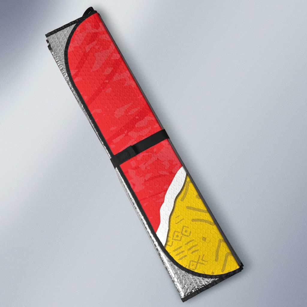 Burkina Faso Independence Day Auto Sun Shade Coat Of Arms - Grunge Style