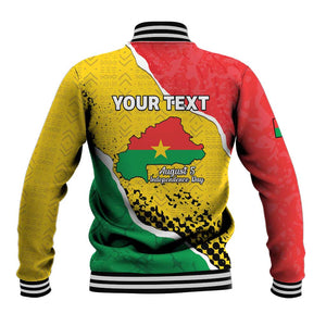 Personalized Happy Burkina Faso Baseball Jacket Independence Day - Bogolan Pattern - African Pride