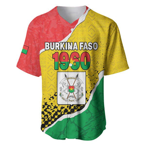Personalized Happy Burkina Faso Baseball Jersey Independence Day - Bogolan Pattern - African Pride