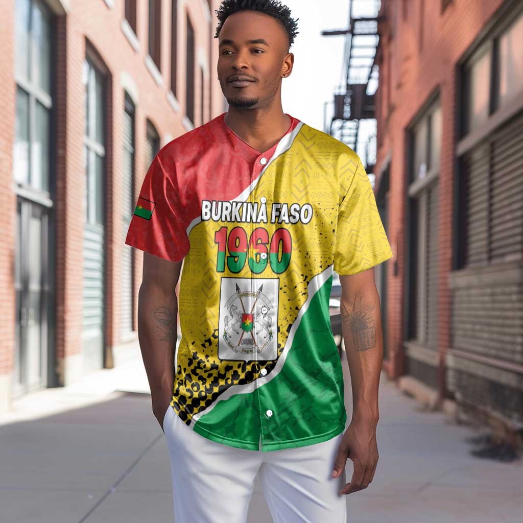 Personalized Happy Burkina Faso Baseball Jersey Independence Day - Bogolan Pattern - African Pride