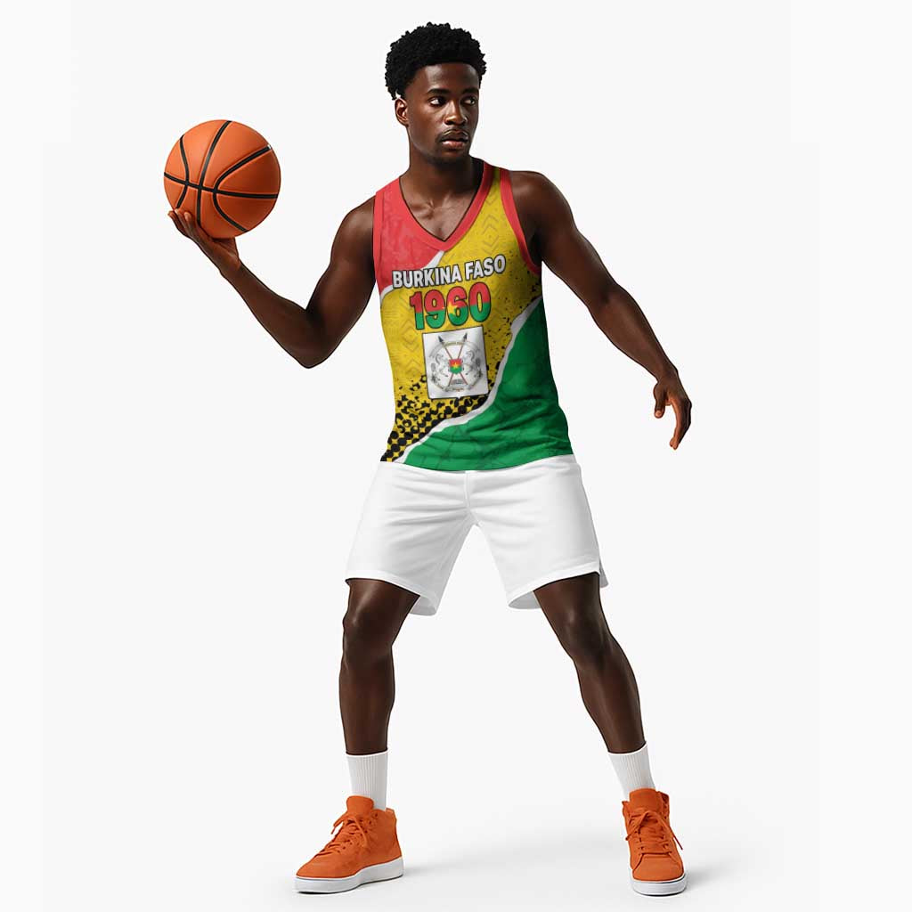 Personalized Happy Burkina Faso Basketball Jersey Independence Day - Bogolan Pattern - African Pride