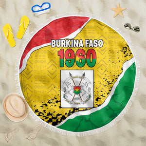 Happy Burkina Faso Beach Blanket Independence Day - Bogolan Pattern - African Pride