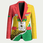 Personalized Burkina Faso Independence Day Blazer Coat Of Arms - Grunge Style