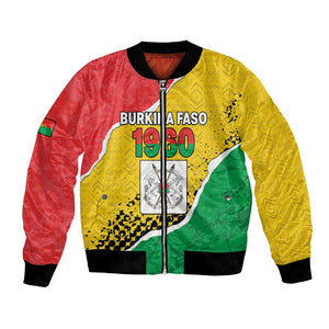 Personalized Happy Burkina Faso Bomber Jacket Independence Day - Bogolan Pattern - African Pride