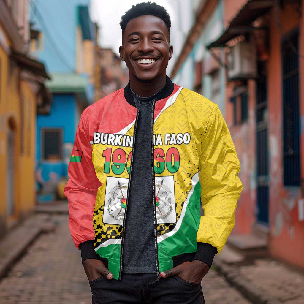 Personalized Happy Burkina Faso Bomber Jacket Independence Day - Bogolan Pattern - African Pride