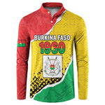 Personalized Burkina Faso Independence Day Button Sweatshirt Coat Of Arms - Grunge Style