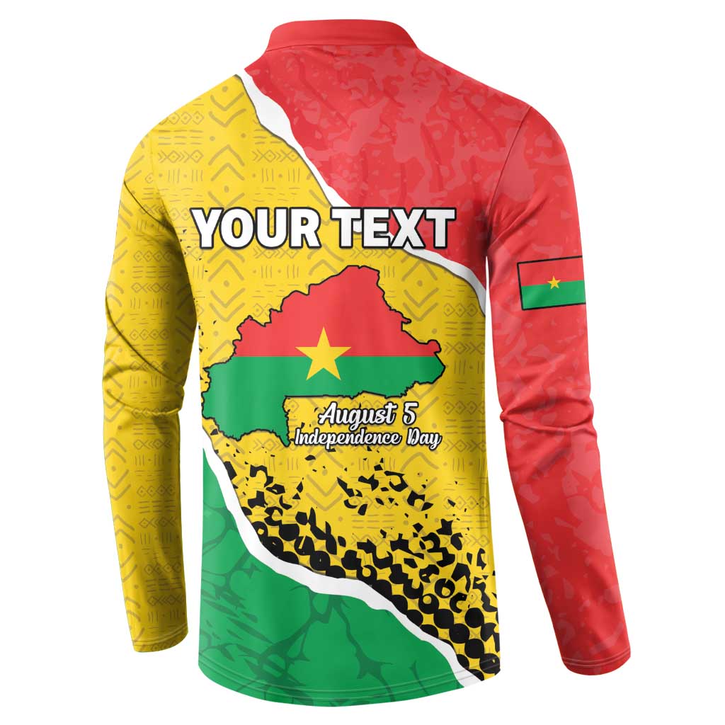Personalized Burkina Faso Independence Day Button Sweatshirt Coat Of Arms - Grunge Style