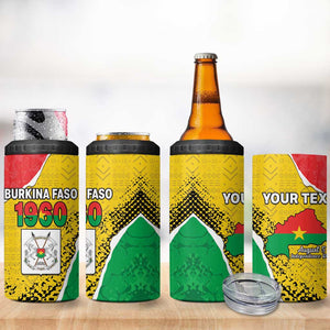 Personalized Happy Burkina Faso 4 in 1 Can Cooler Tumbler Independence Day - Bogolan Pattern - African Pride