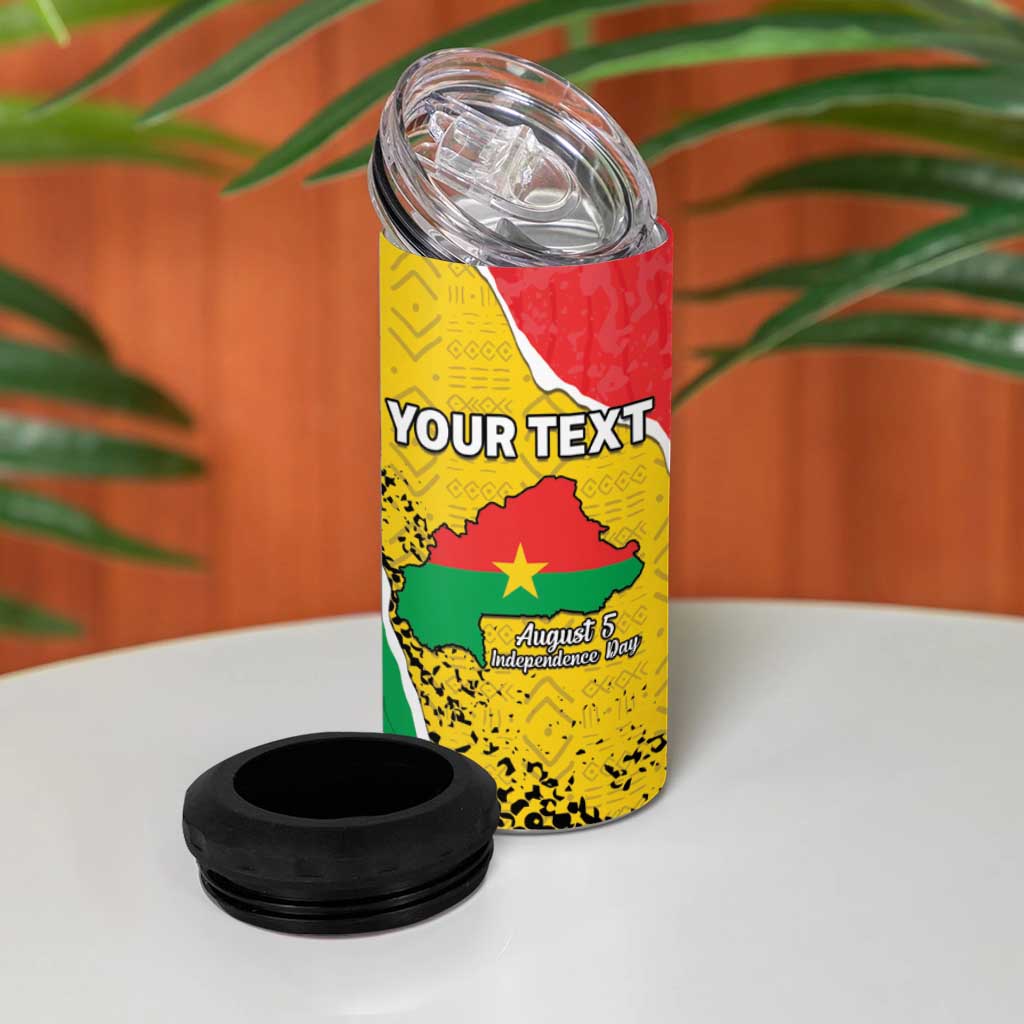 Personalized Happy Burkina Faso 4 in 1 Can Cooler Tumbler Independence Day - Bogolan Pattern - African Pride