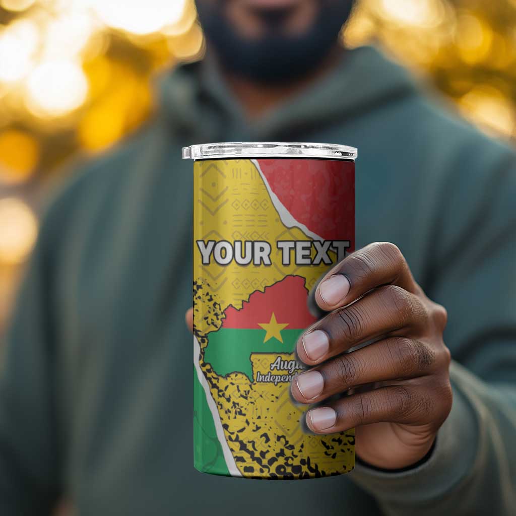 Personalized Happy Burkina Faso 4 in 1 Can Cooler Tumbler Independence Day - Bogolan Pattern - African Pride