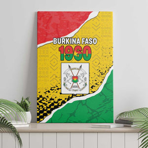 Happy Burkina Faso Canvas Wall Art Independence Day - Bogolan Pattern - African Pride