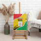 Happy Burkina Faso Canvas Wall Art Independence Day - Bogolan Pattern - African Pride