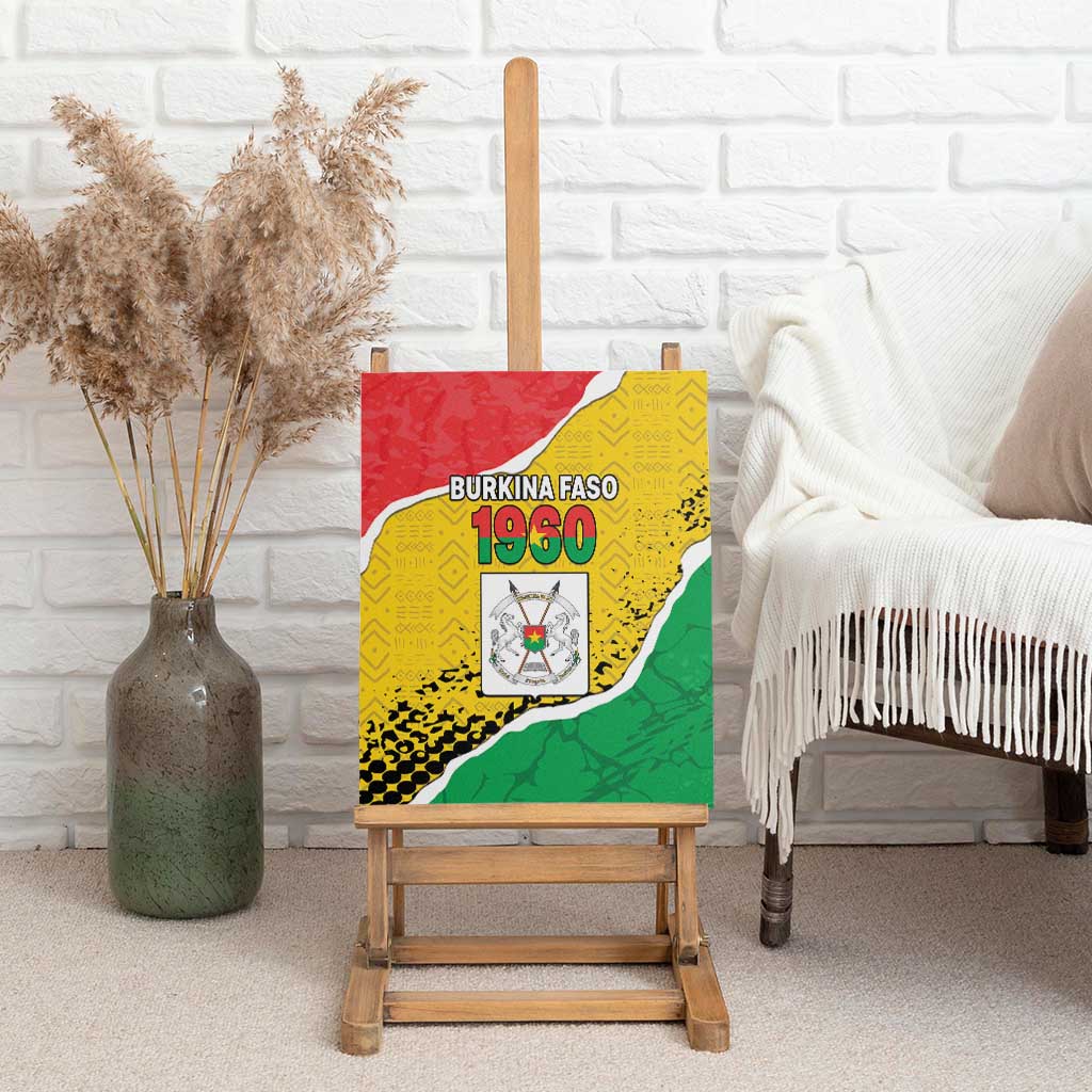 Happy Burkina Faso Canvas Wall Art Independence Day - Bogolan Pattern - African Pride