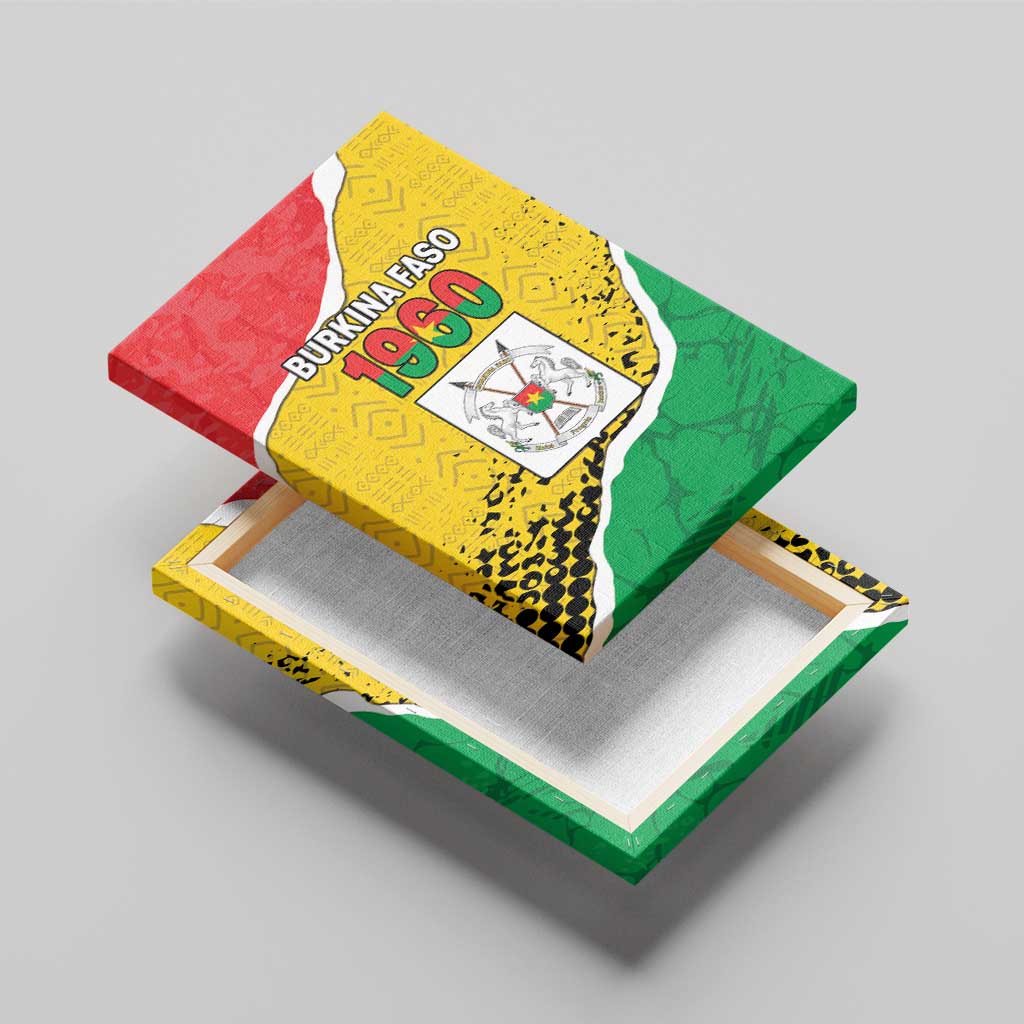 Happy Burkina Faso Canvas Wall Art Independence Day - Bogolan Pattern - African Pride