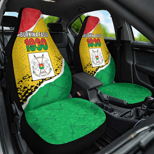 Happy Burkina Faso Car Seat Cover Independence Day - Bogolan Pattern - African Pride