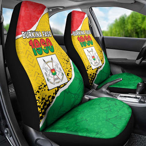 Happy Burkina Faso Car Seat Cover Independence Day - Bogolan Pattern - African Pride