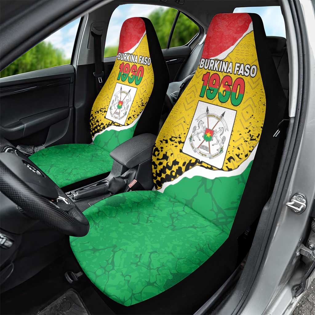 Happy Burkina Faso Car Seat Cover Independence Day - Bogolan Pattern - African Pride