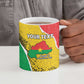 Personalized Burkina Faso Independence Day Ceramic Mug Coat Of Arms - Grunge Style