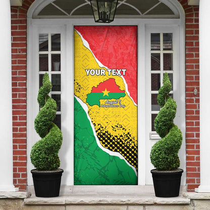 Personalized Burkina Faso Independence Day Door Cover Coat Of Arms - Grunge Style