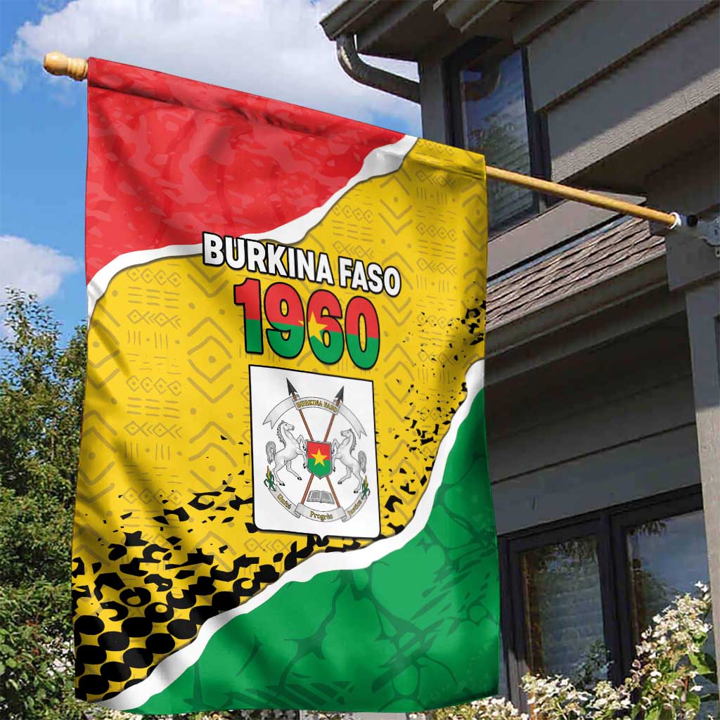 Happy Burkina Faso Garden Flag Independence Day - Bogolan Pattern - African Pride