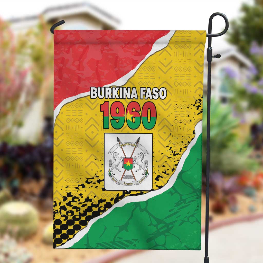 Happy Burkina Faso Garden Flag Independence Day - Bogolan Pattern - African Pride