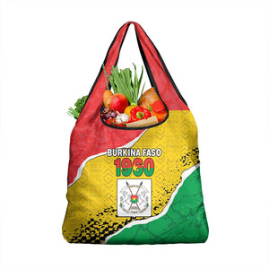Happy Burkina Faso Grocery Bag Independence Day - Bogolan Pattern - African Pride
