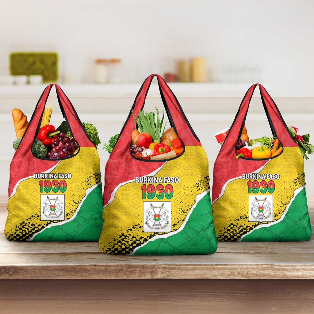 Happy Burkina Faso Grocery Bag Independence Day - Bogolan Pattern - African Pride