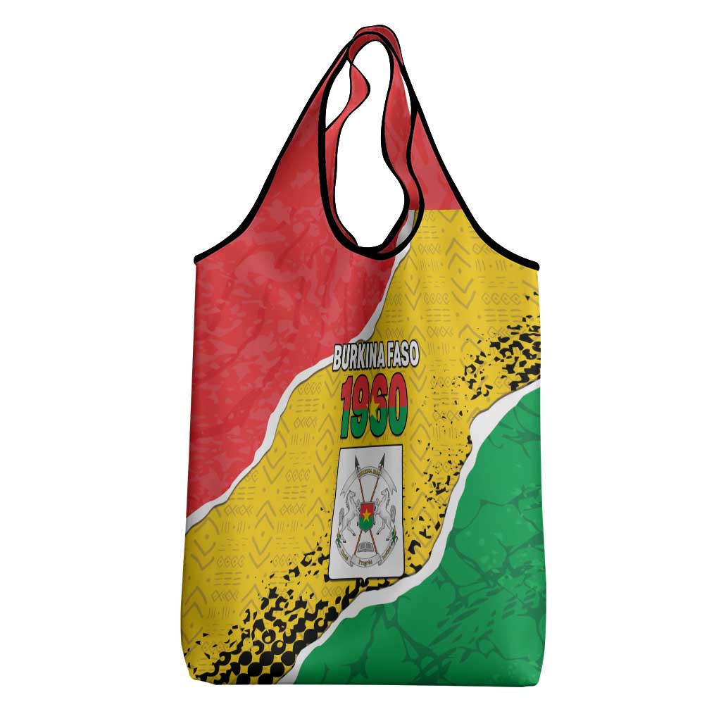 Happy Burkina Faso Grocery Bag Independence Day - Bogolan Pattern - African Pride