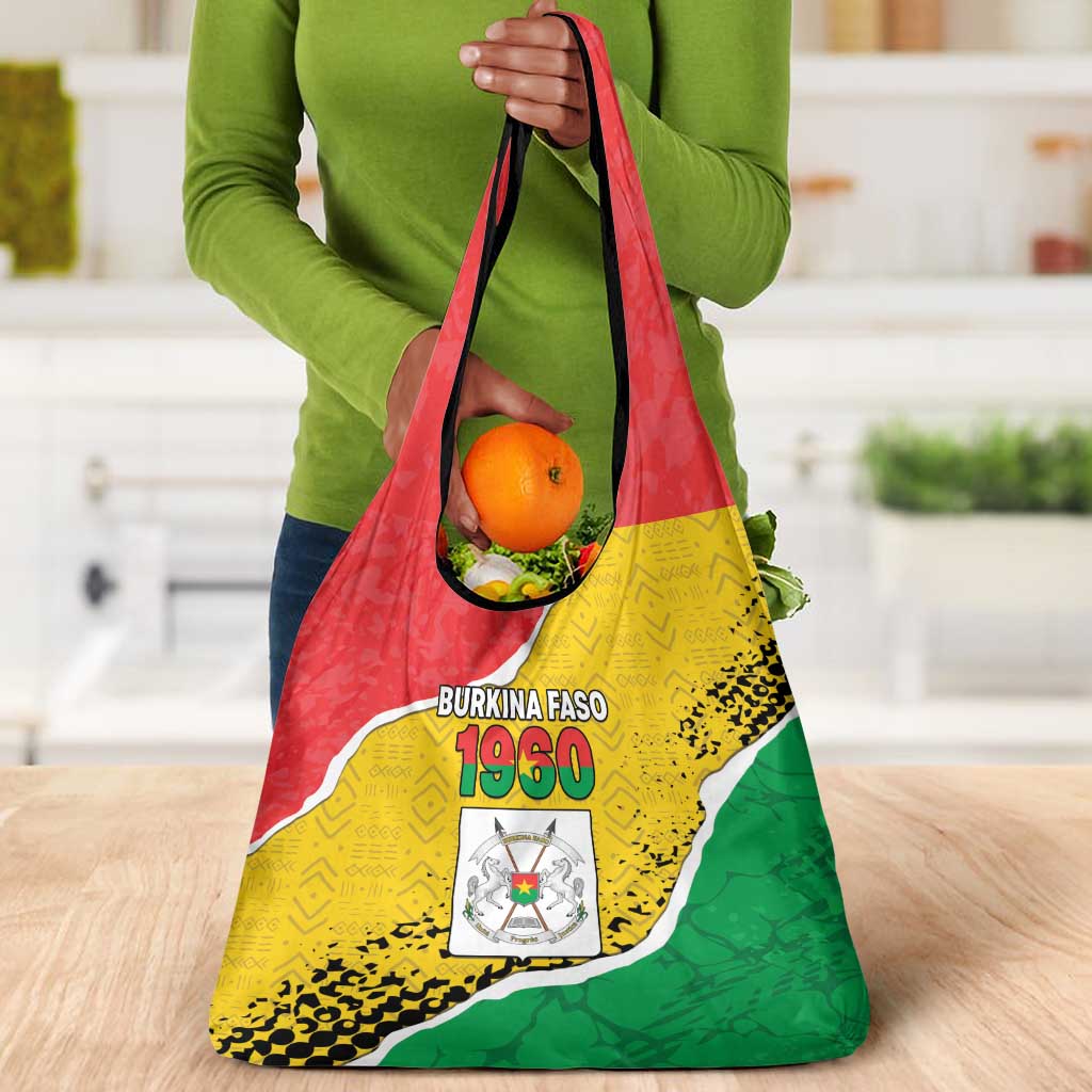 Happy Burkina Faso Grocery Bag Independence Day - Bogolan Pattern - African Pride