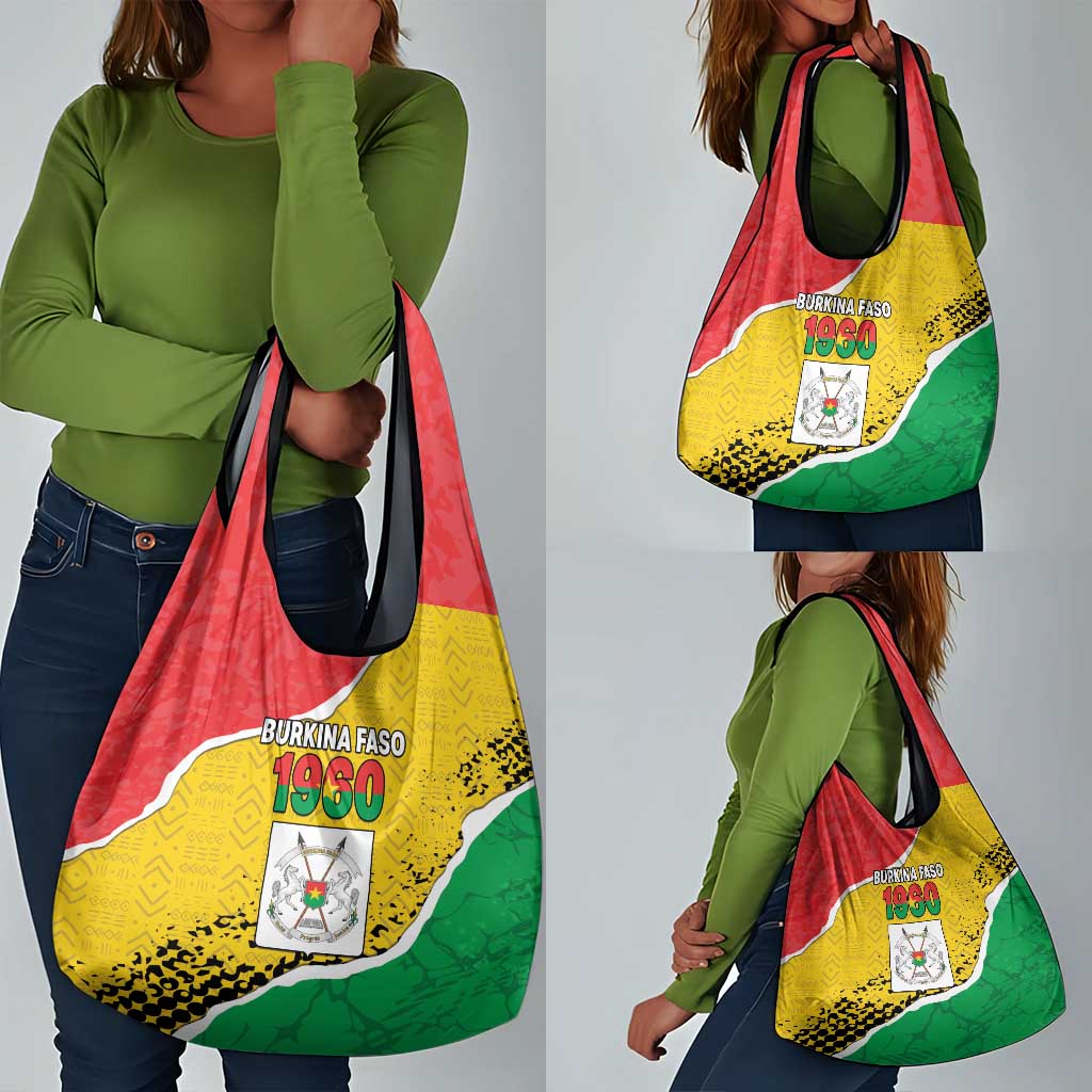 Happy Burkina Faso Grocery Bag Independence Day - Bogolan Pattern - African Pride
