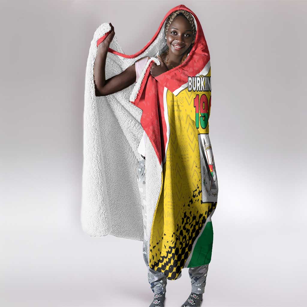 Happy Burkina Faso Hooded Blanket Independence Day - Bogolan Pattern - African Pride