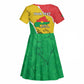 Personalized Happy Burkina Faso Kid Short Sleeve Dress Independence Day - Bogolan Pattern - African Pride