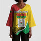 Personalized Burkina Faso Independence Day Kimono Sleeve Blouse Coat Of Arms - Grunge Style