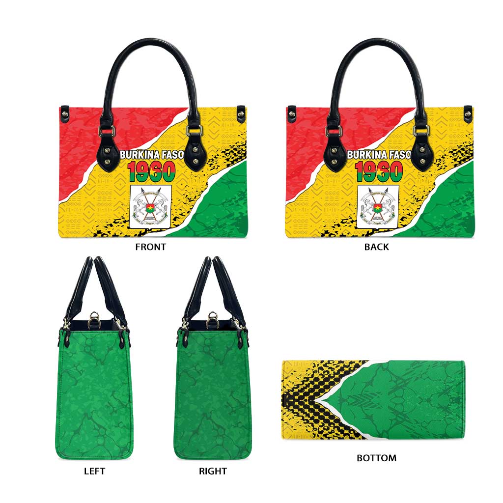 Burkina Faso Independence Day Leather Bag Coat Of Arms - Grunge Style