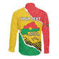 Personalized Happy Burkina Faso Long Sleeve Button Shirt Independence Day - Bogolan Pattern - African Pride