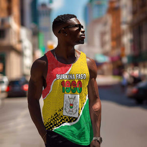 Personalized Happy Burkina Faso Men Tank Top Independence Day - Bogolan Pattern - African Pride
