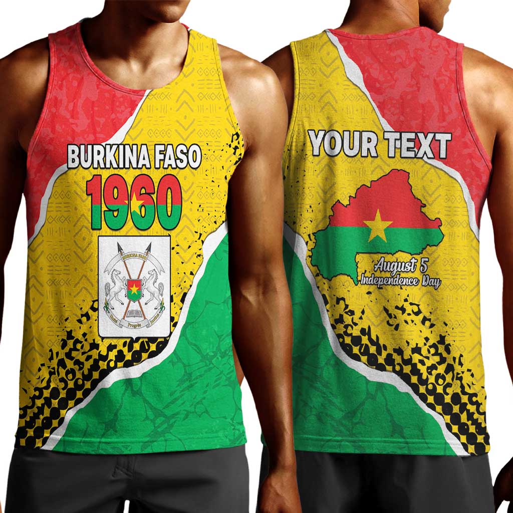 Personalized Happy Burkina Faso Men Tank Top Independence Day - Bogolan Pattern - African Pride