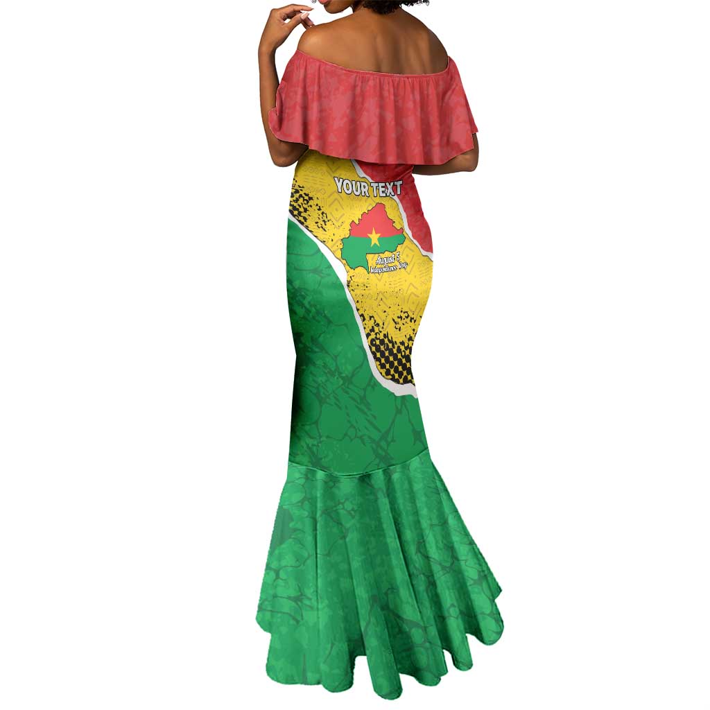 Personalized Happy Burkina Faso Mermaid Dress Independence Day - Bogolan Pattern - African Pride