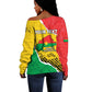 Personalized Happy Burkina Faso Off Shoulder Sweater Independence Day - Bogolan Pattern - African Pride