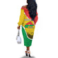 Personalized Happy Burkina Faso Off The Shoulder Long Sleeve Dress Independence Day - Bogolan Pattern - African Pride