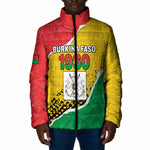 Personalized Burkina Faso Independence Day Padded Jacket Coat Of Arms - Grunge Style